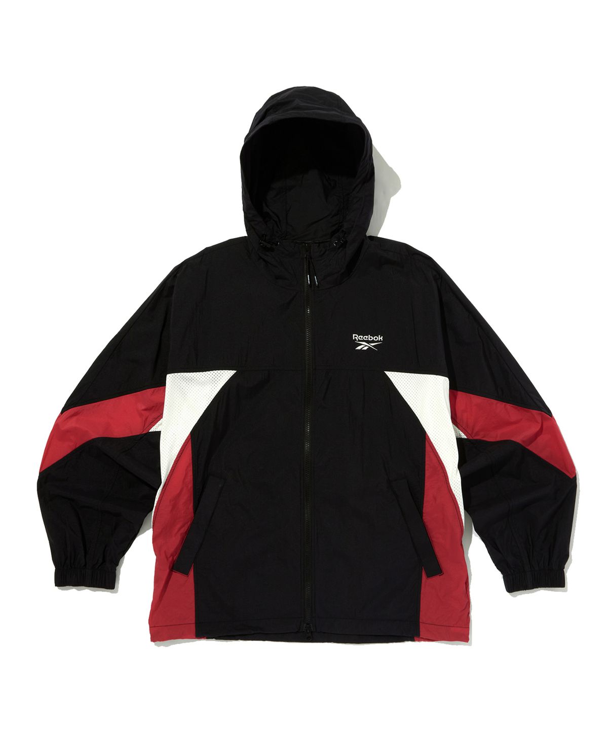 리복(REEBOK) 메쉬 하이브리드 윈드 브레이커 - 블랙