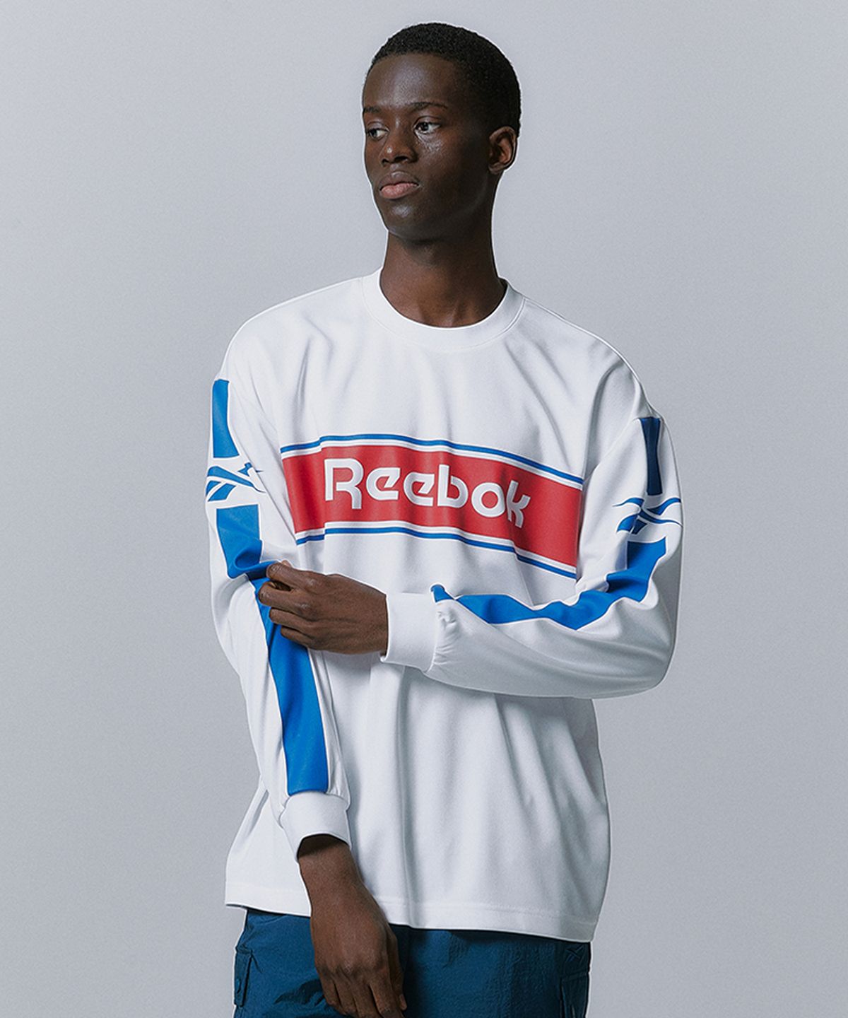리복(REEBOK) 트윈 벡터 져지 롱슬리브 - 화이트