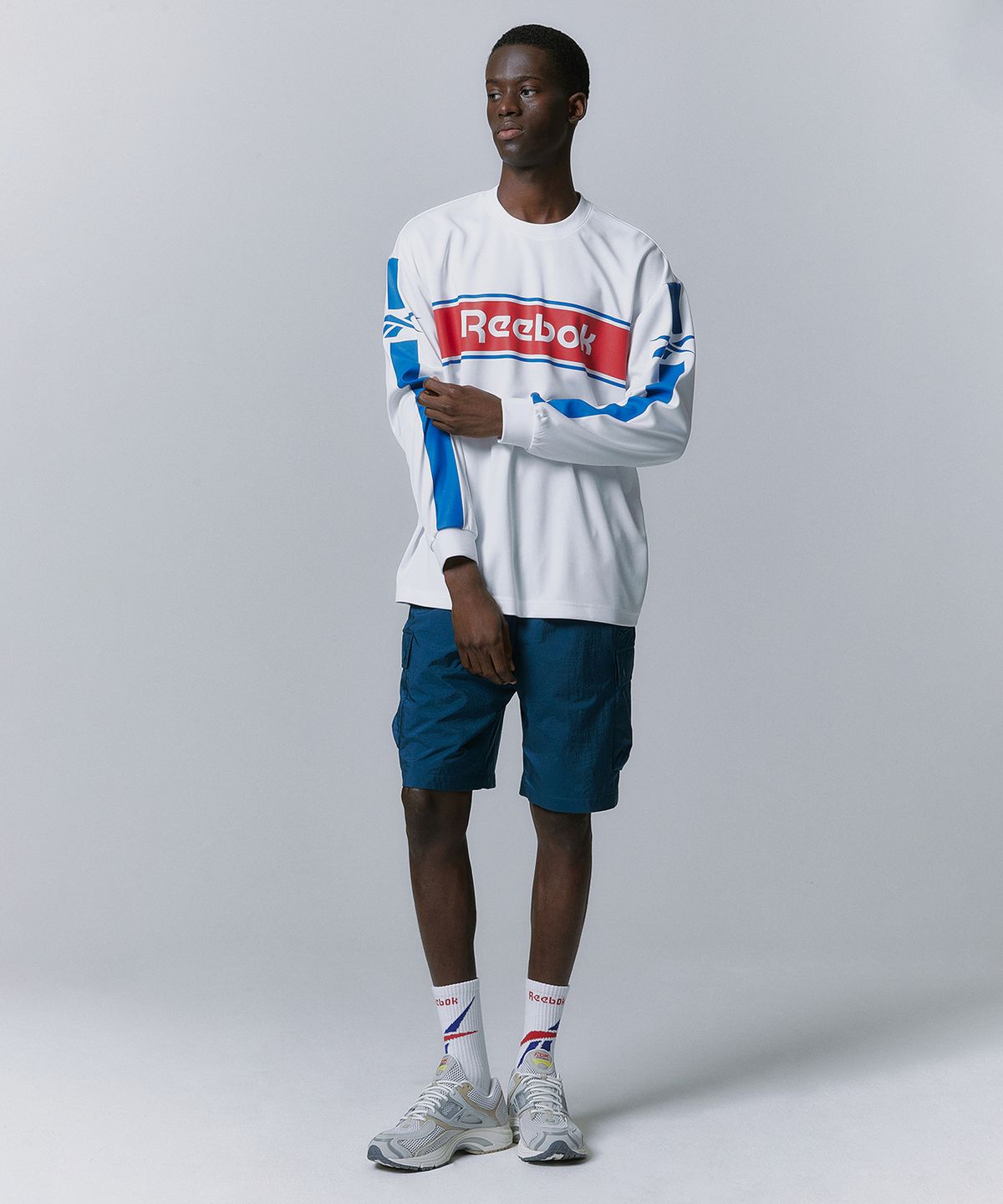 리복(REEBOK) 트윈 벡터 져지 롱슬리브 - 화이트