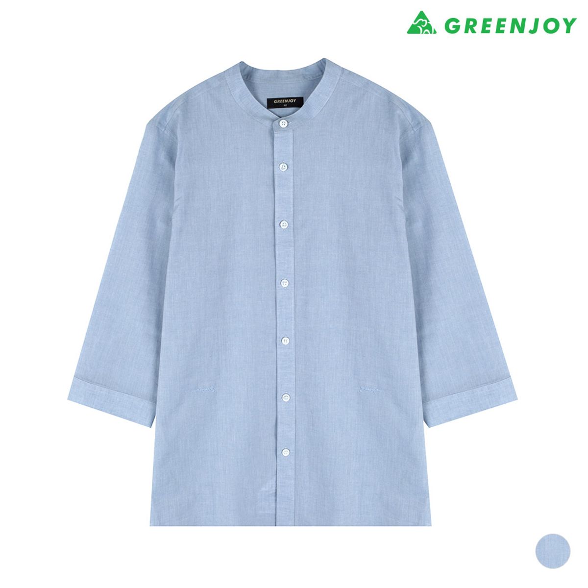 그린조이(GREENJOY) 남성 7부 차이나에리 셔츠