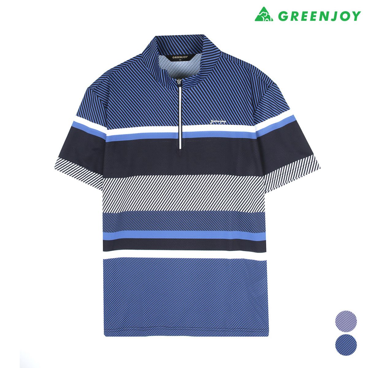 그린조이(GREENJOY) 남성 멀티 ST 프린트 반지퍼 티셔츠