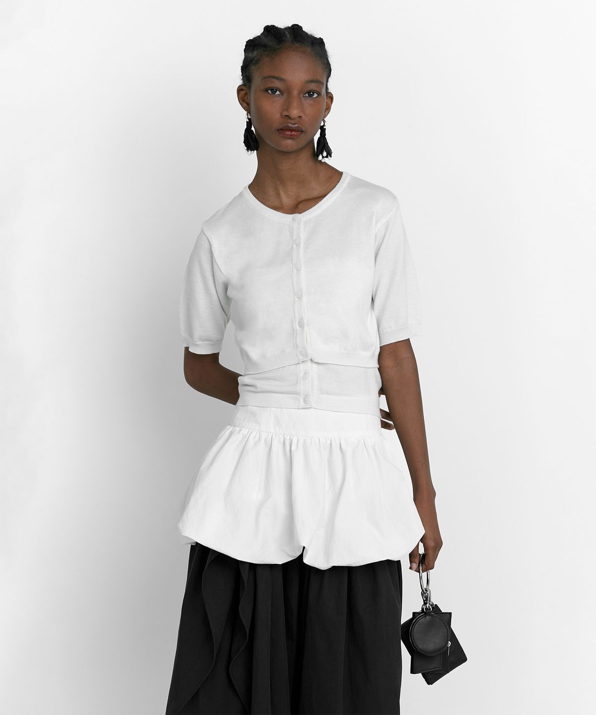 로우타이드(LOW TIDE) TUBE TOP HALF CARDIGAN SET UP [WHITE]