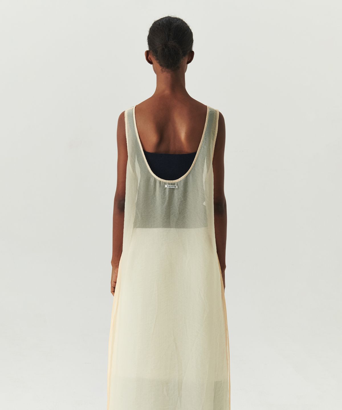 르바(LEVAR) Sheer Layered Maxi Dress - Butter Cream