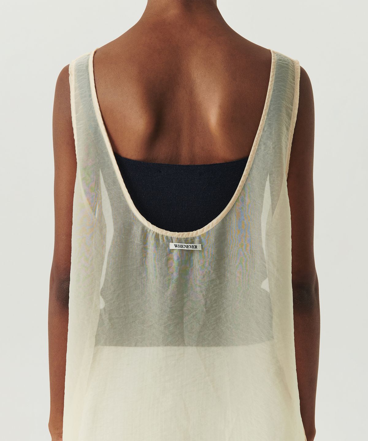 르바(LEVAR) Sheer Layered Maxi Dress - Butter Cream