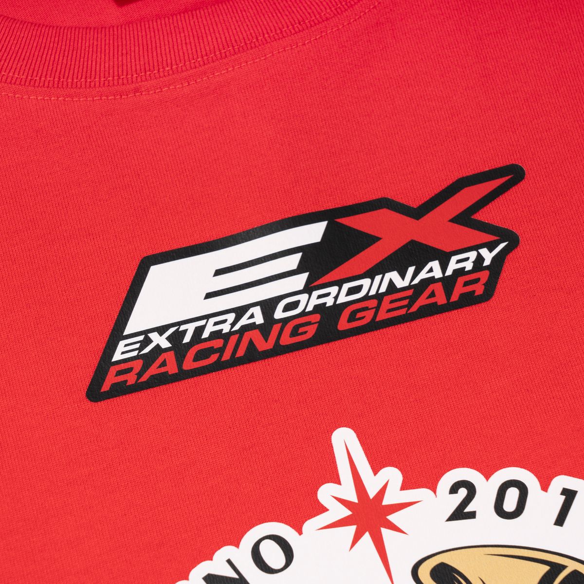 엑스트라오디너리(EXTRAORDINARY) 헤비코튼  RACING SYMBOL TEE  RED