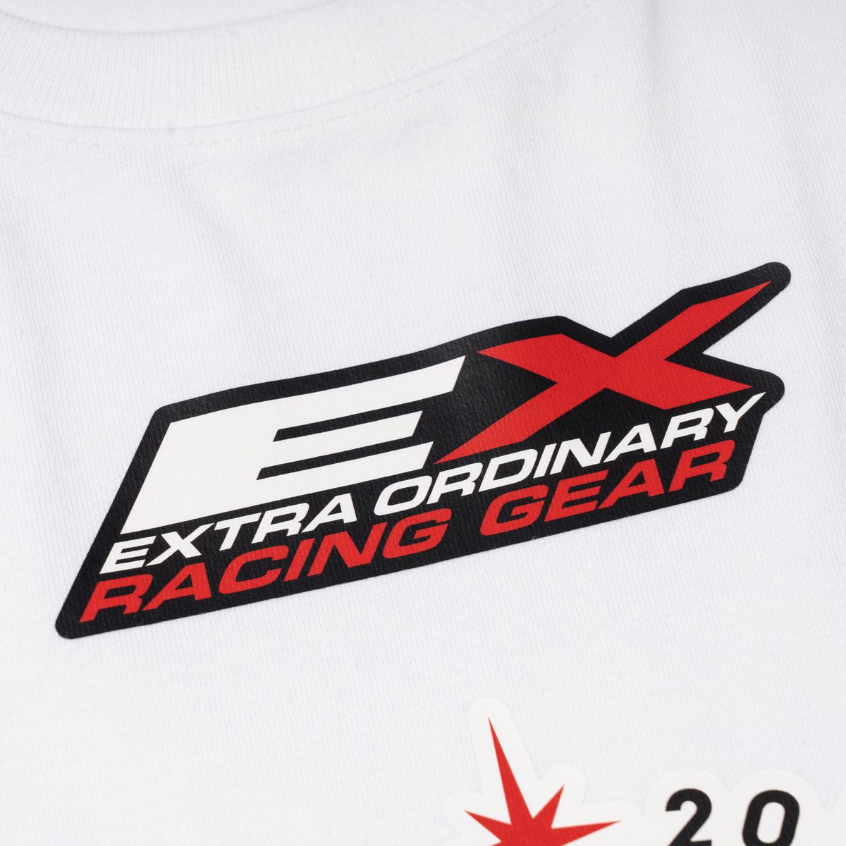 엑스트라오디너리(EXTRAORDINARY) 헤비코튼  RACING SYMBOL TEE  WHITE
