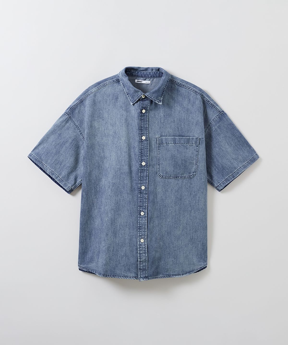 스파오(SPAO) 데님 반팔 셔츠(셋업)_SPYJE26C01