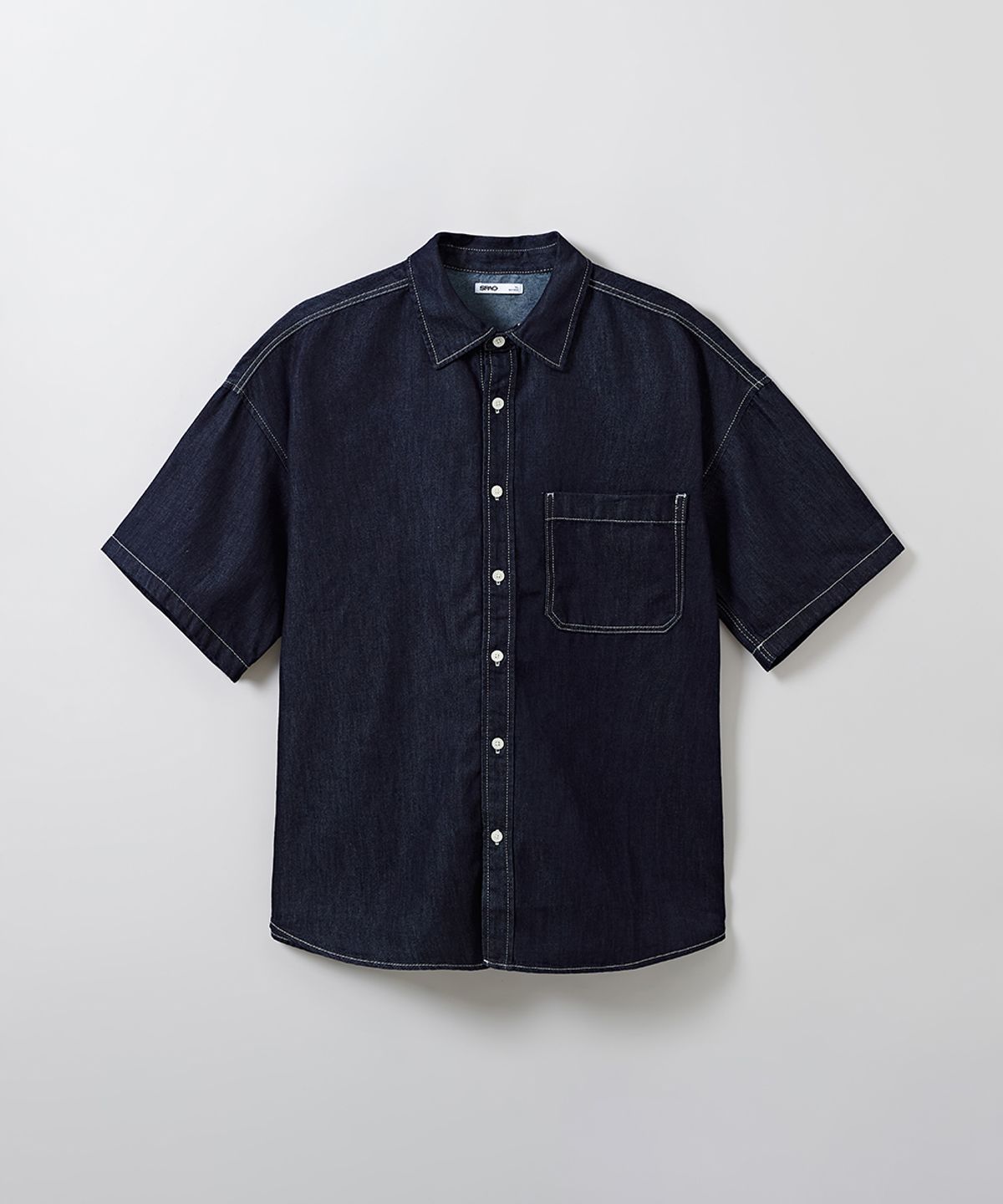스파오(SPAO) 데님 반팔 셔츠(셋업)_SPYJE26C01