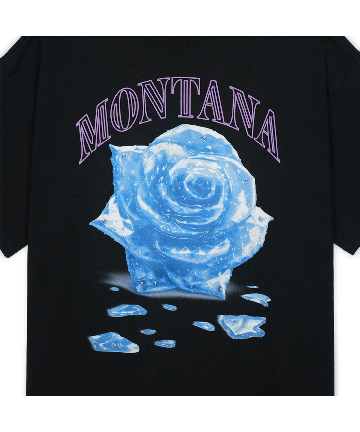 그레일즈(GRAILZ) BROKEN ROSE T-SHIRTS [BLACK]