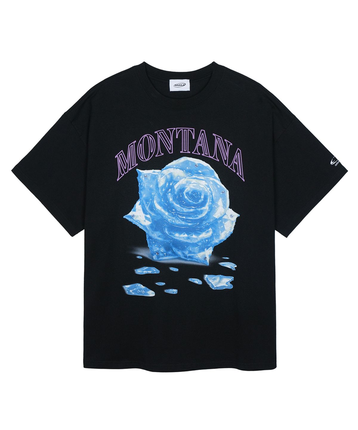 그레일즈(GRAILZ) BROKEN ROSE T-SHIRTS [BLACK]