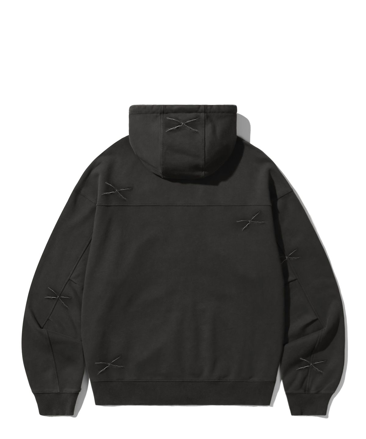 트릴리온(TRILLION) 도밍고 피그먼트 2WAY 스웨트 후드 집업 (CHARCOAL)