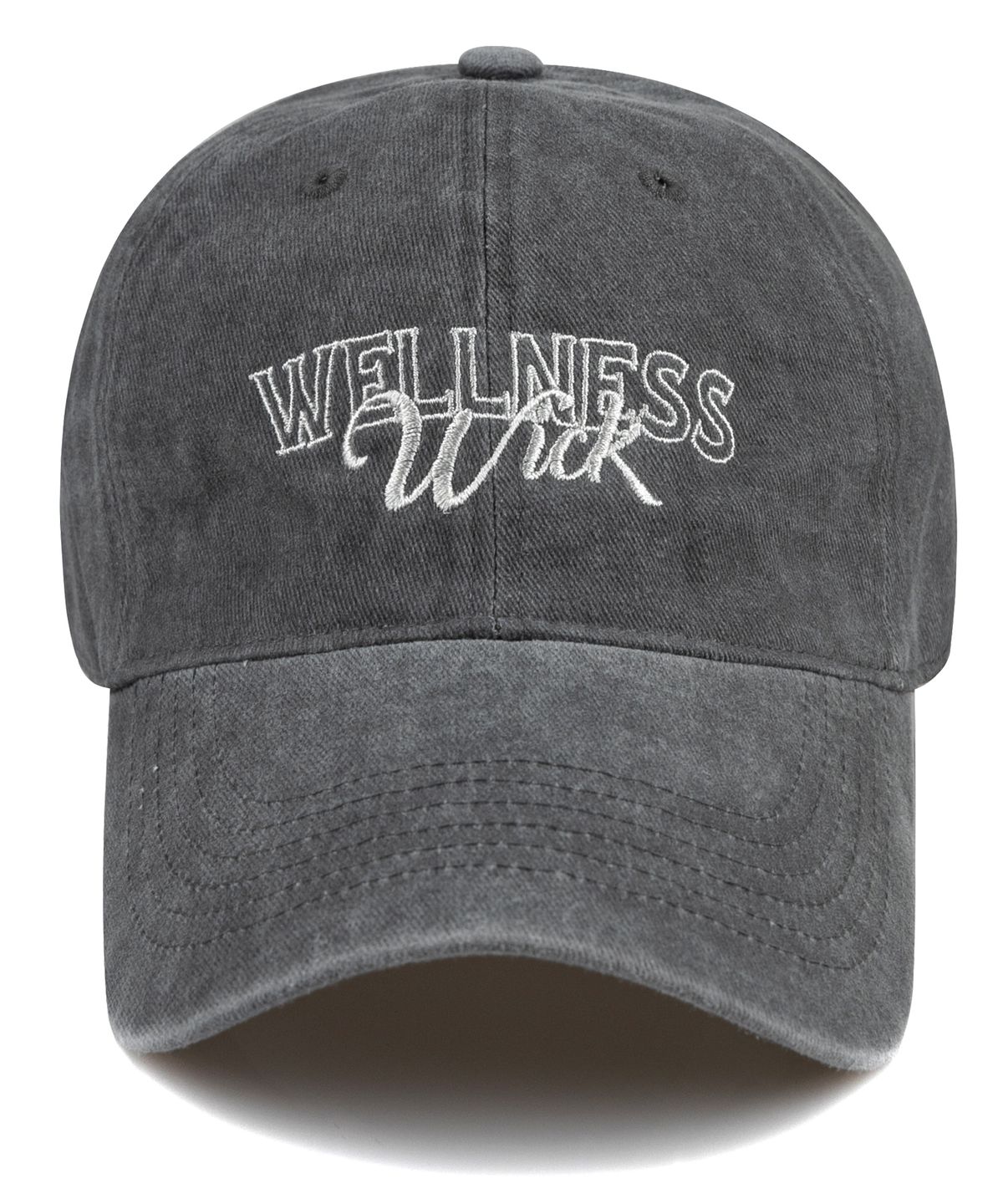 윅(WICK) WELLNESS 스톤 워시드 볼캡-그레이