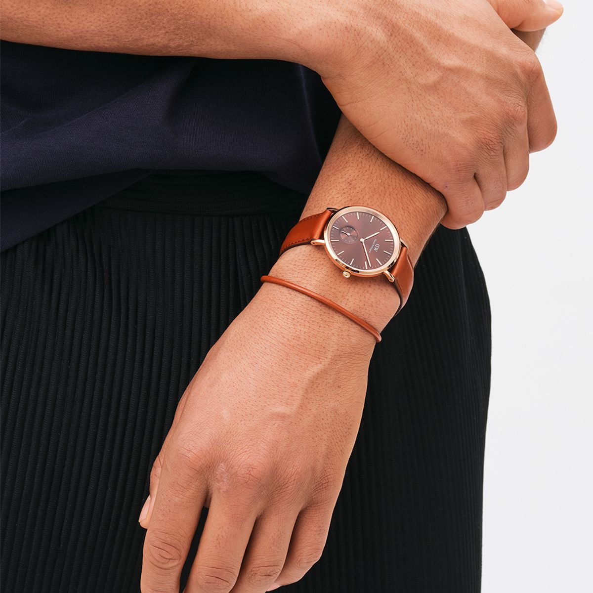 다니엘 웰링턴(DANIEL WELLINGTON) PERFECT PAIR ST MAWES BRACELET 천연가죽 레이어링팔찌