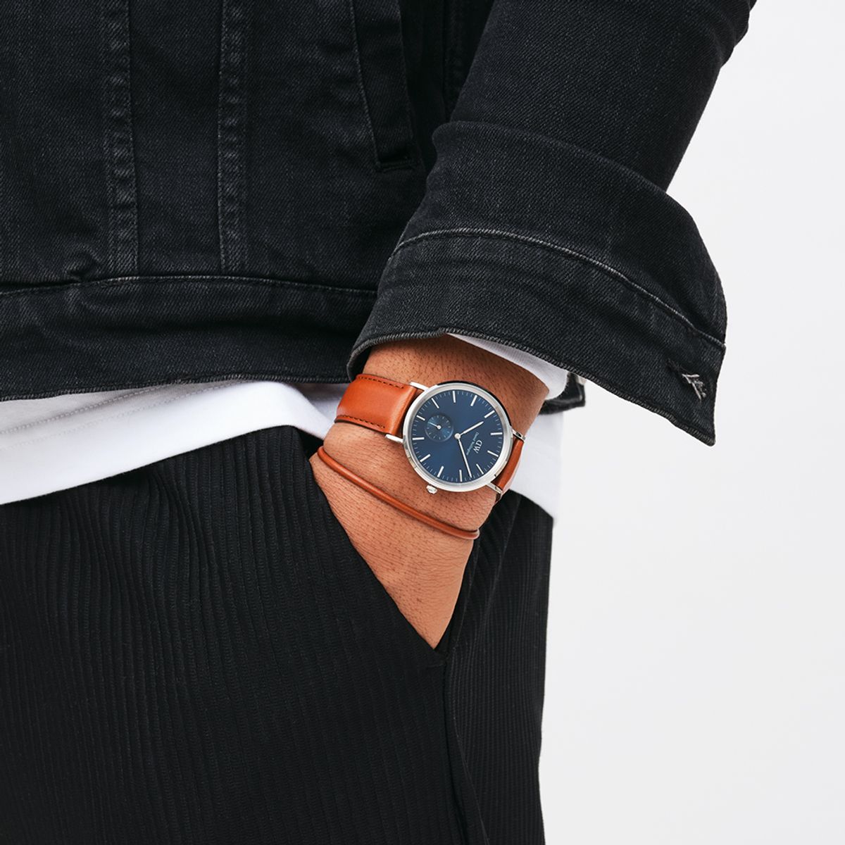 다니엘 웰링턴(DANIEL WELLINGTON) PERFECT PAIR ST MAWES BRACELET 천연가죽 레이어링팔찌