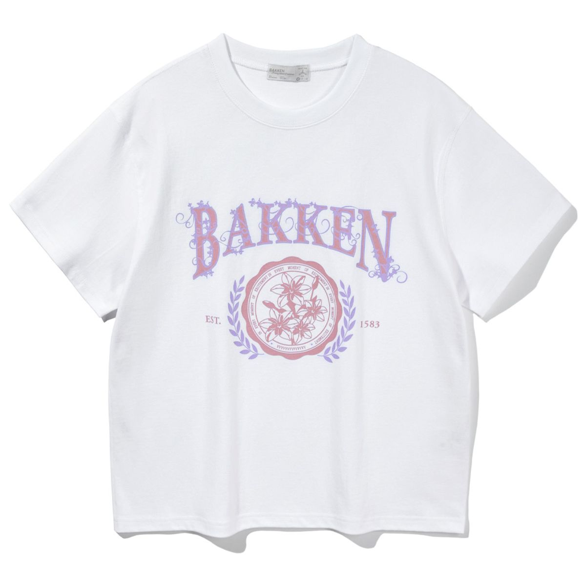 바켄(BAKKEN) [여성]Flower emblem 반팔티셔츠 BK3994_화이트