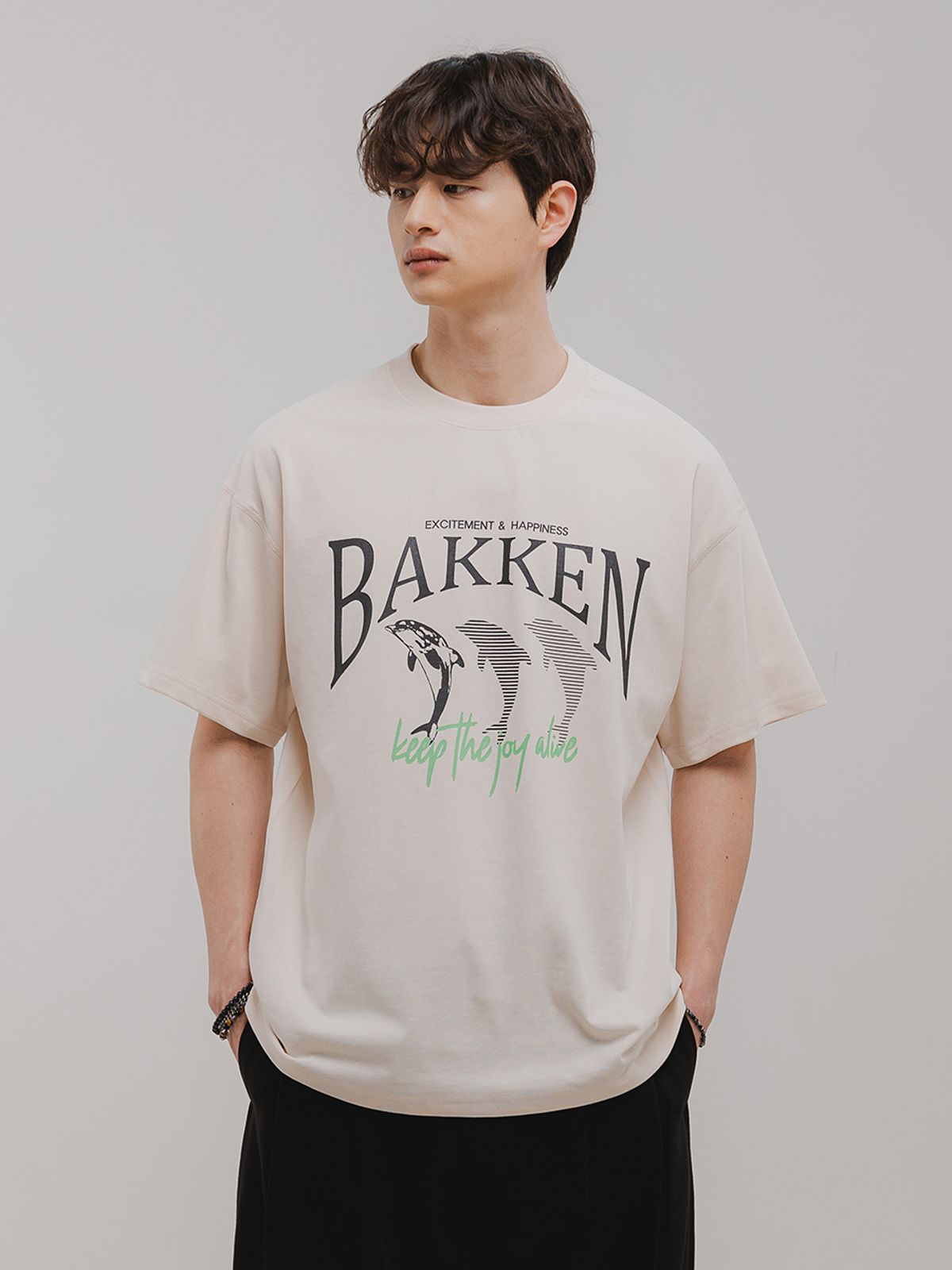 바켄(BAKKEN) Dolphin 반팔티셔츠 BK3997_크림