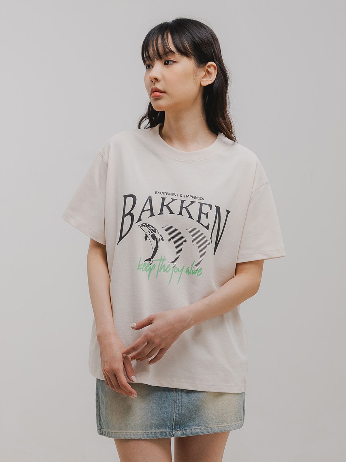 바켄(BAKKEN) Dolphin 반팔티셔츠 BK3997_크림