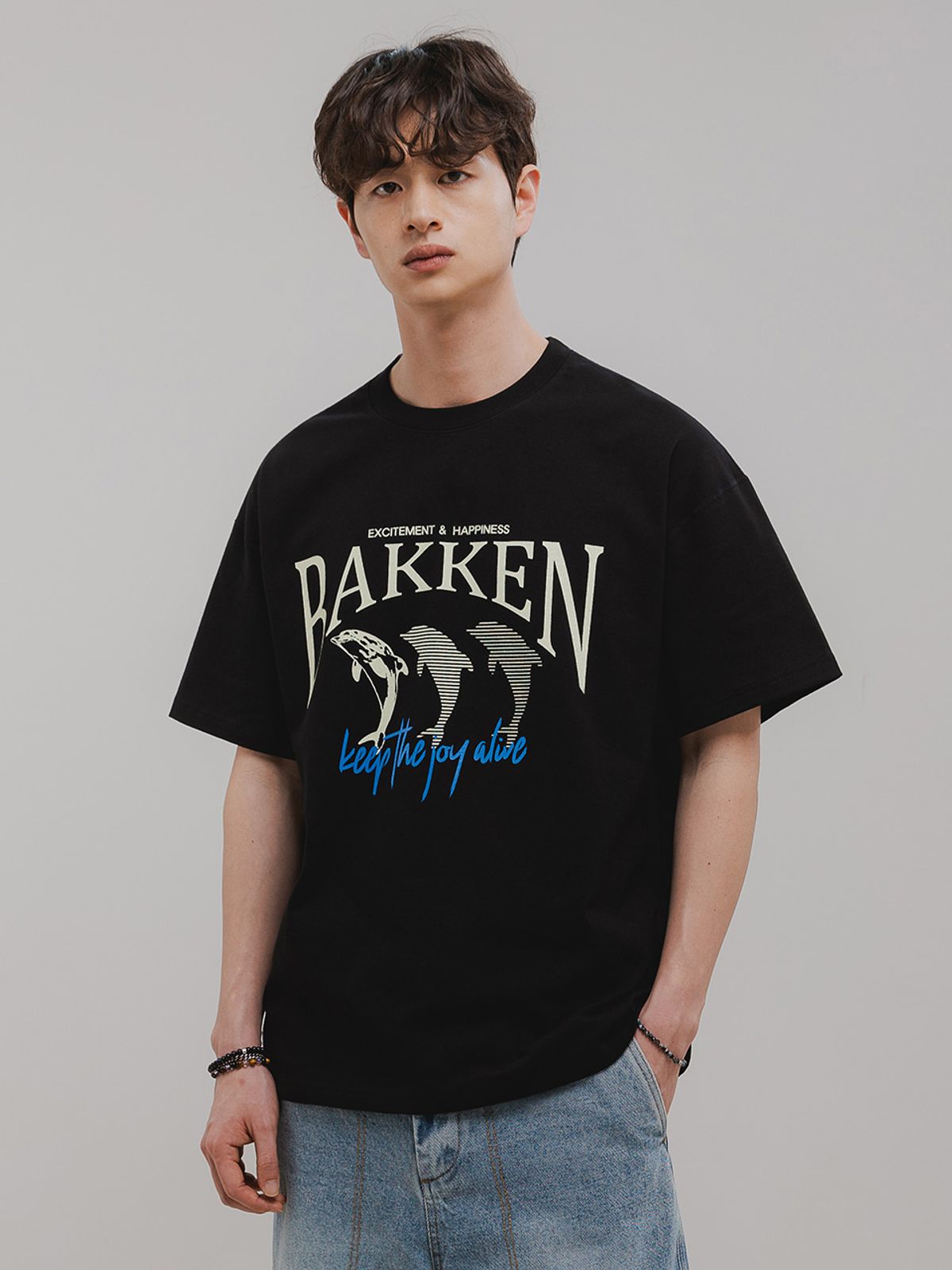 바켄(BAKKEN) Dolphin 반팔티셔츠 BK3997_블랙