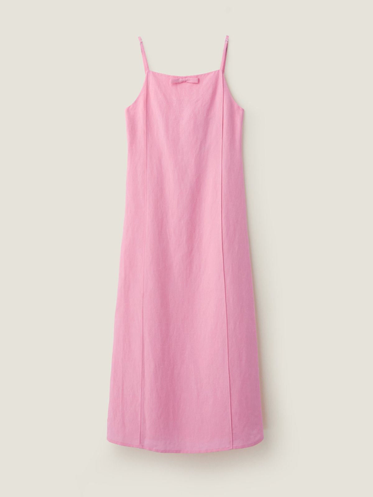 비뮤즈맨션(BEMUSE MANSION) Ribbon point linen dress - Pink