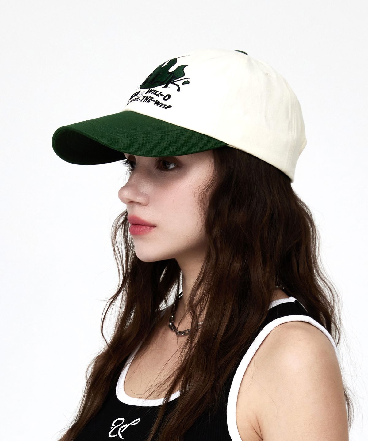유룩(ULUK) 윌 오 더 위스프 자수 코튼 배색 볼캡_Green
