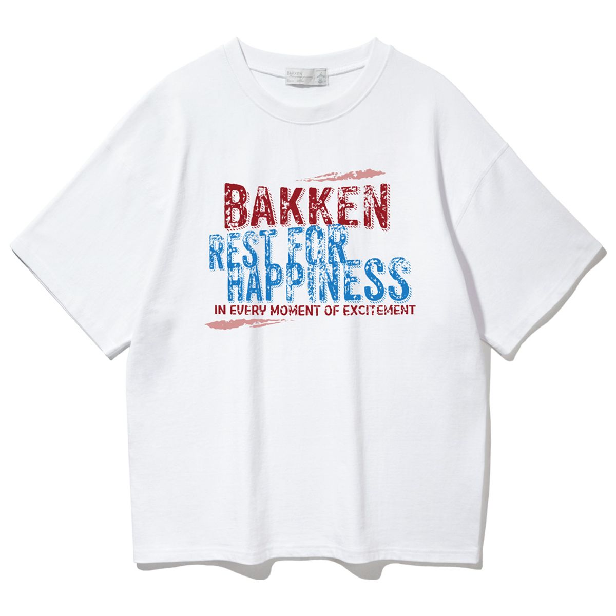 바켄(BAKKEN) Mixed-color Typography 반팔티셔츠 BK3986_화이트