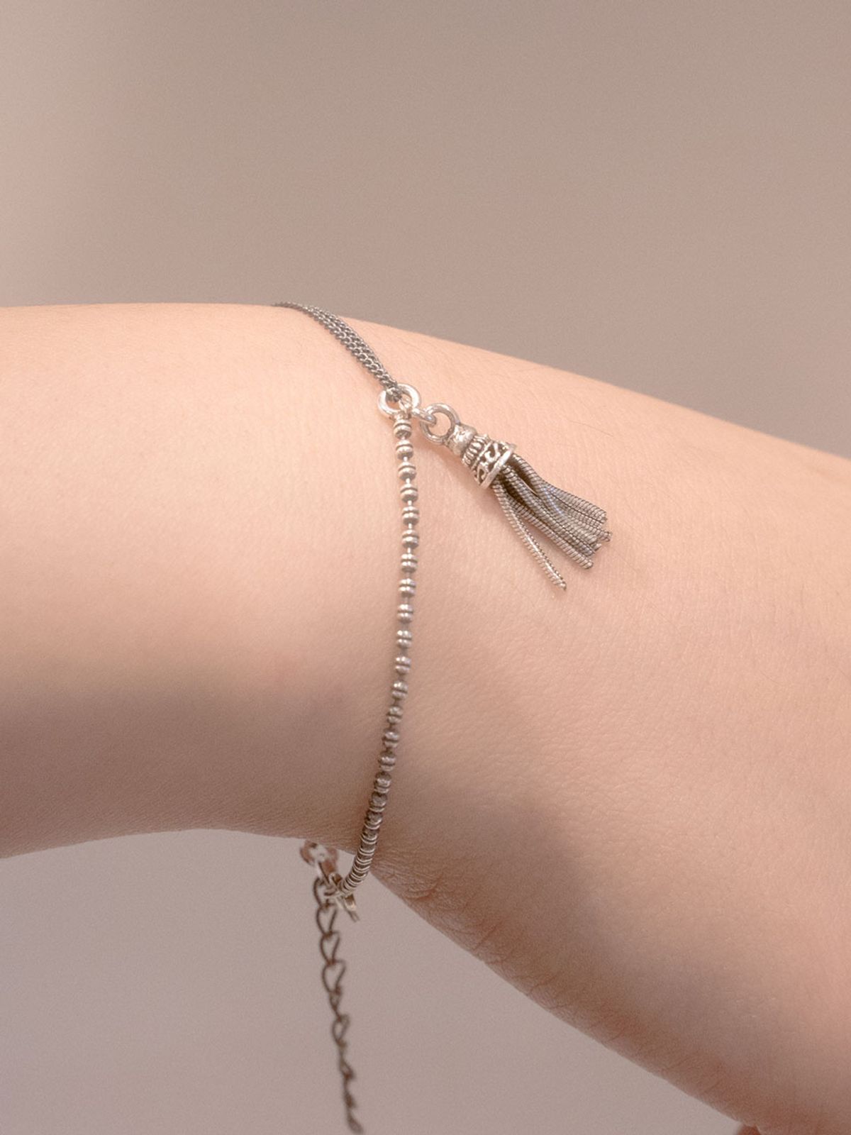 하랑(HARANG) HR 275B_Tassel Half&Half Double Chain Bracelet [Ball]