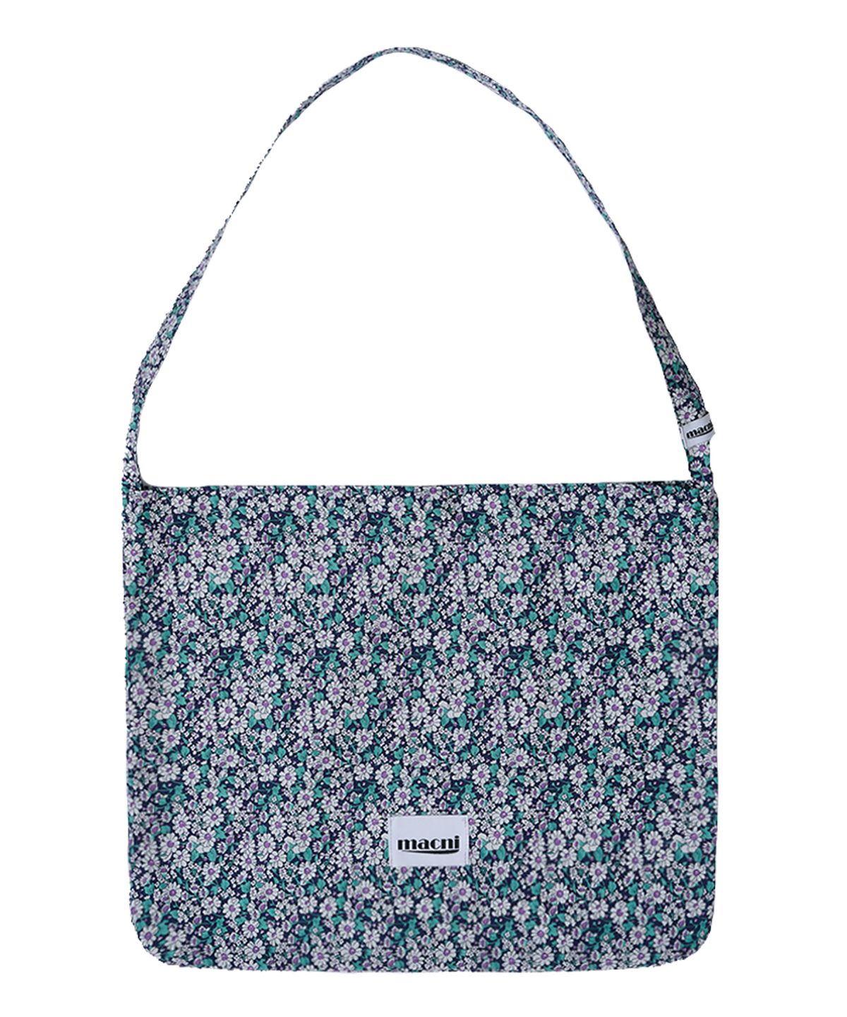 마크니(MACNI) FLORAL ECO CROSS BAG_NAVY