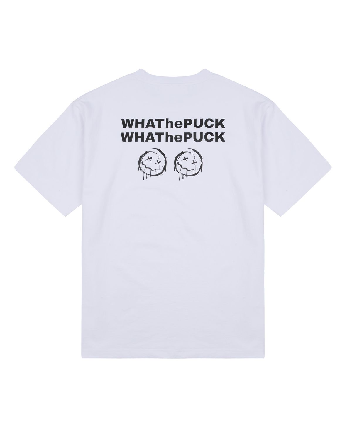 왓더퍽(WHATHEPUCK) W 로고 스마일 x 2 티셔츠 화이트