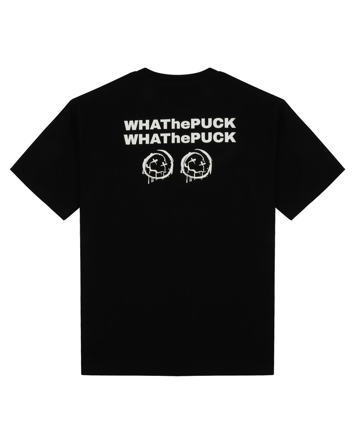 왓더퍽(WHATHEPUCK) W 로고 스마일 x 2 티셔츠 블랙