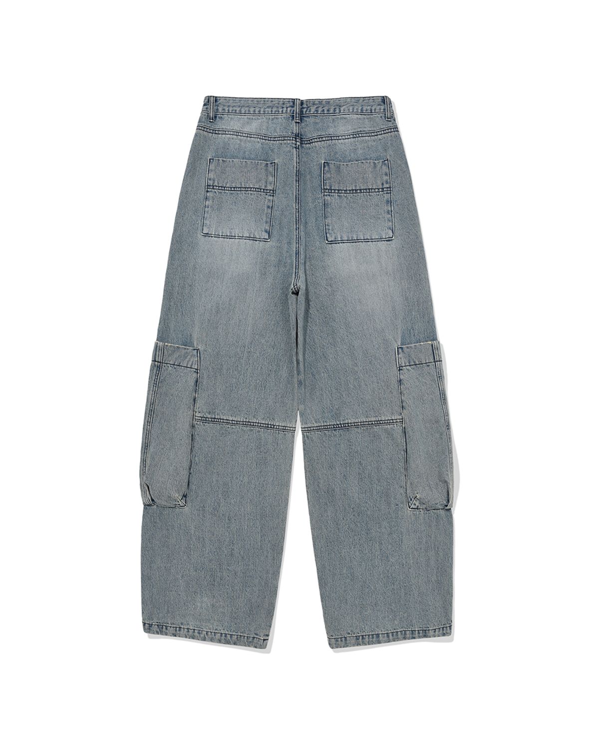 카락터(KARACTOR) Blunt denim fatigue pants / Washed blue