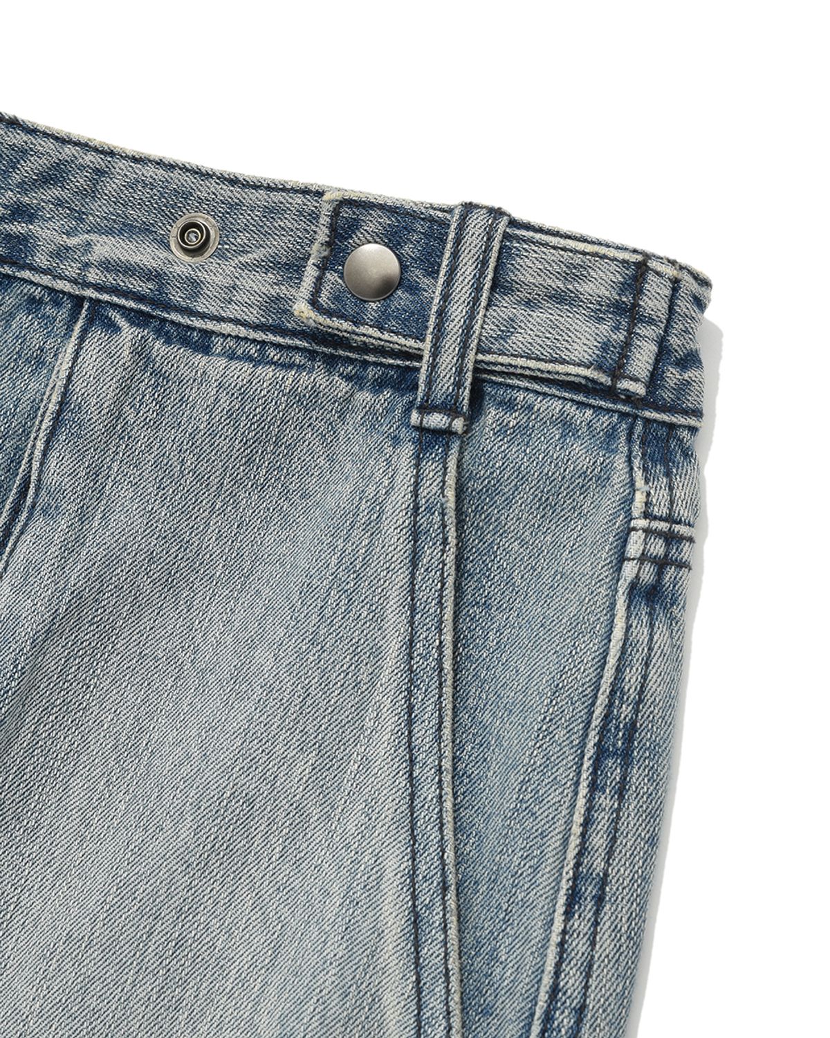 카락터(KARACTOR) Blunt denim fatigue pants / Washed blue