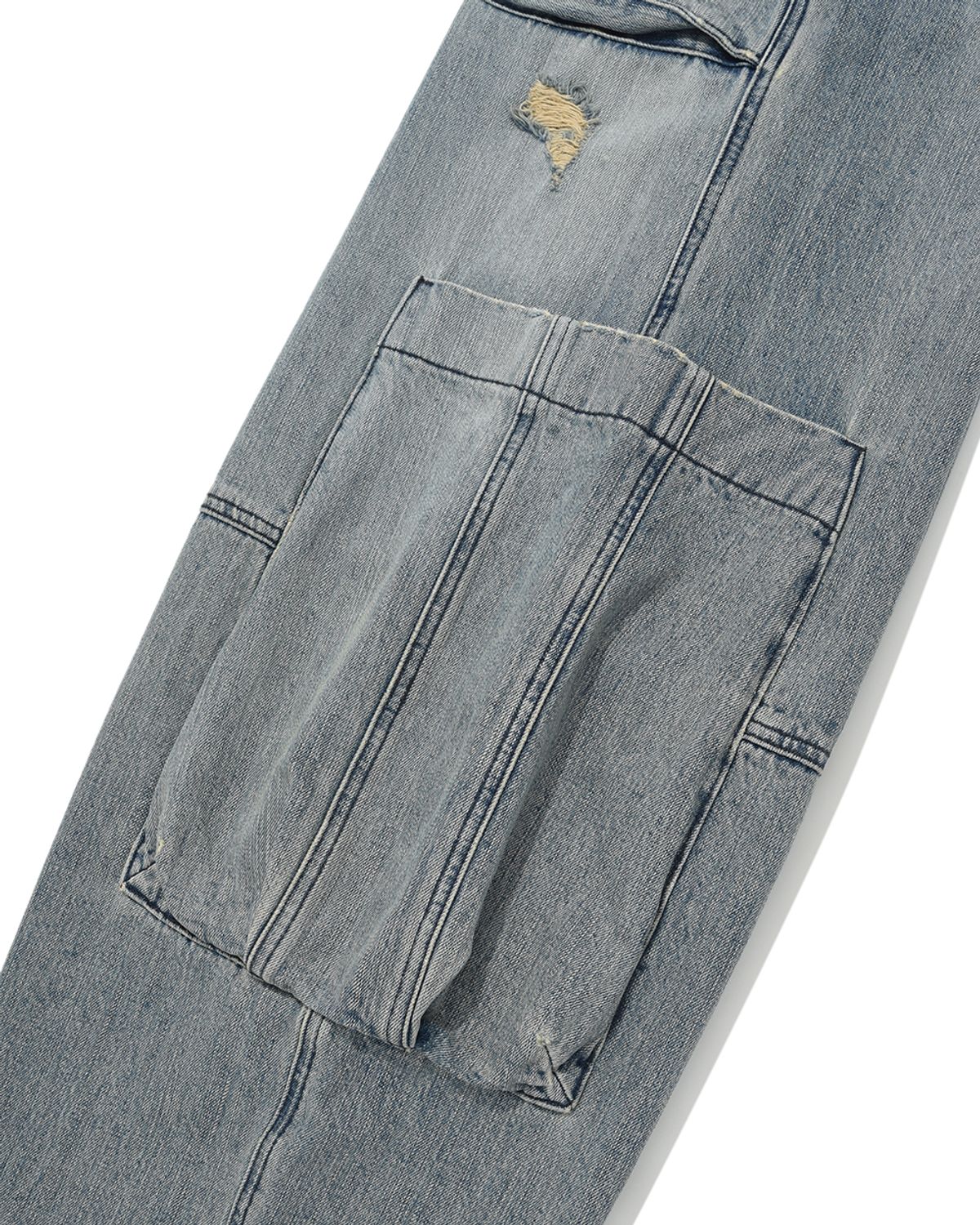카락터(KARACTOR) Blunt denim fatigue pants / Washed blue