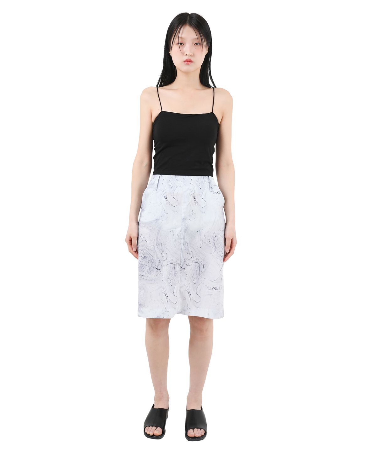 카타르시스(KATHARSIS) 패턴 미디움 스커트 그레이 ONE SIZE