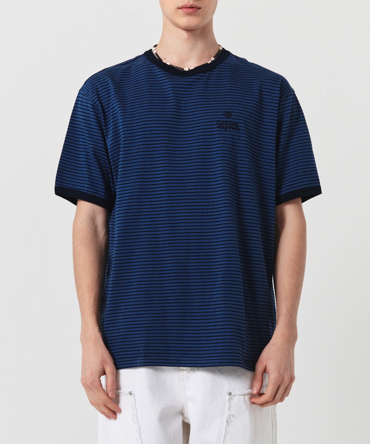 가든익스프레스(GARDEN EXPRESS) GARDEN SYMBOL STRIPE T-SHIRT (blue)