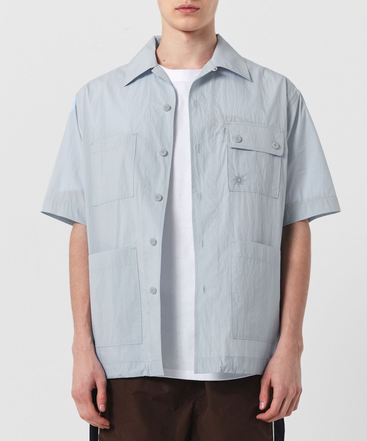 가든익스프레스(GARDEN EXPRESS) FOUR POCKET HALF SHIRT (grayish blue)