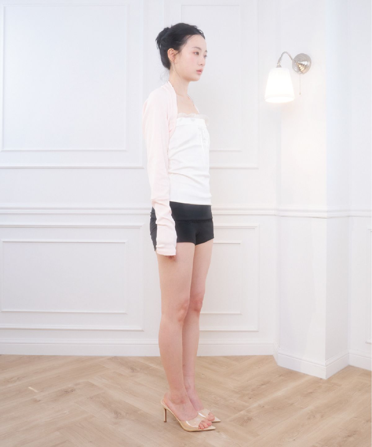 벨리아르(BELLIALEU) COTTON BASIC BOLERO-BABY PINK