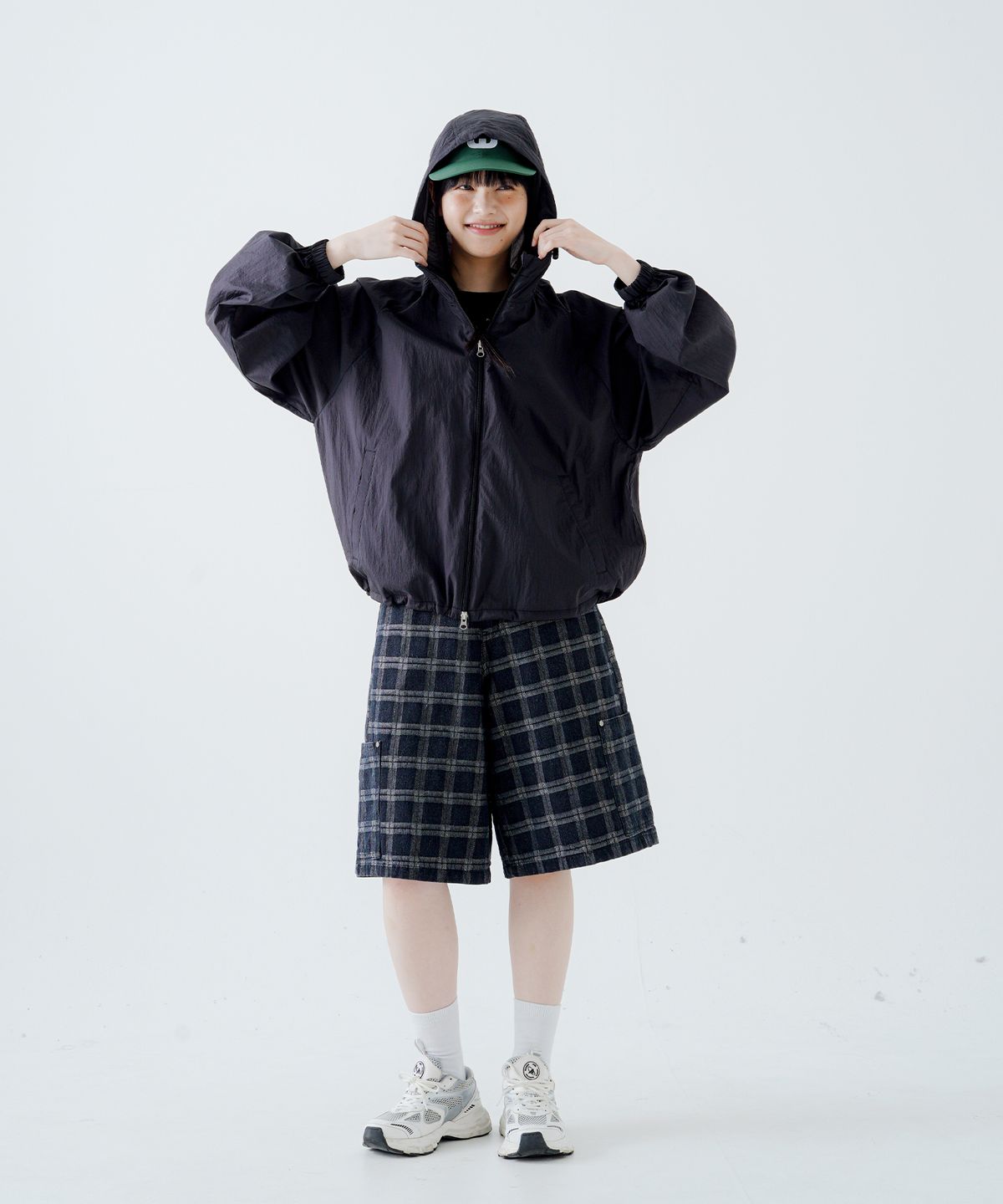 펀치라인(PUNCHLINE) 서프 나일론 시어 집업 블랙 ISOT9141