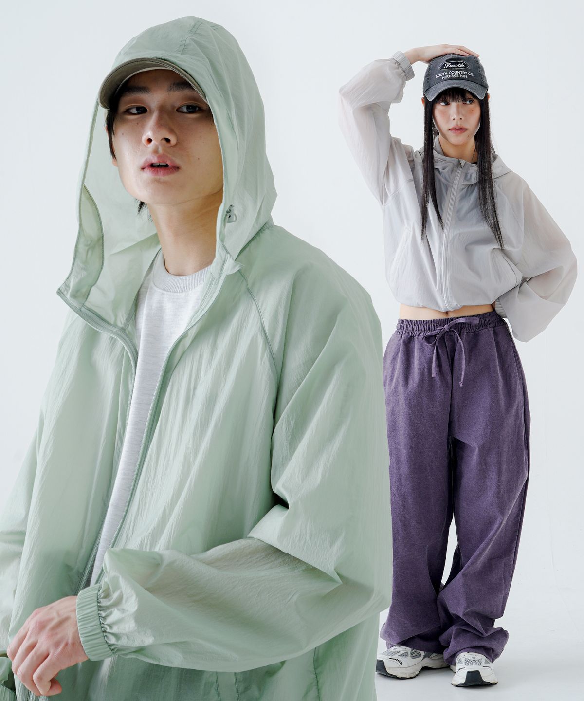 펀치라인(PUNCHLINE) [2PACK] 서프 나일론 시어 집업 6종 ISOT9141