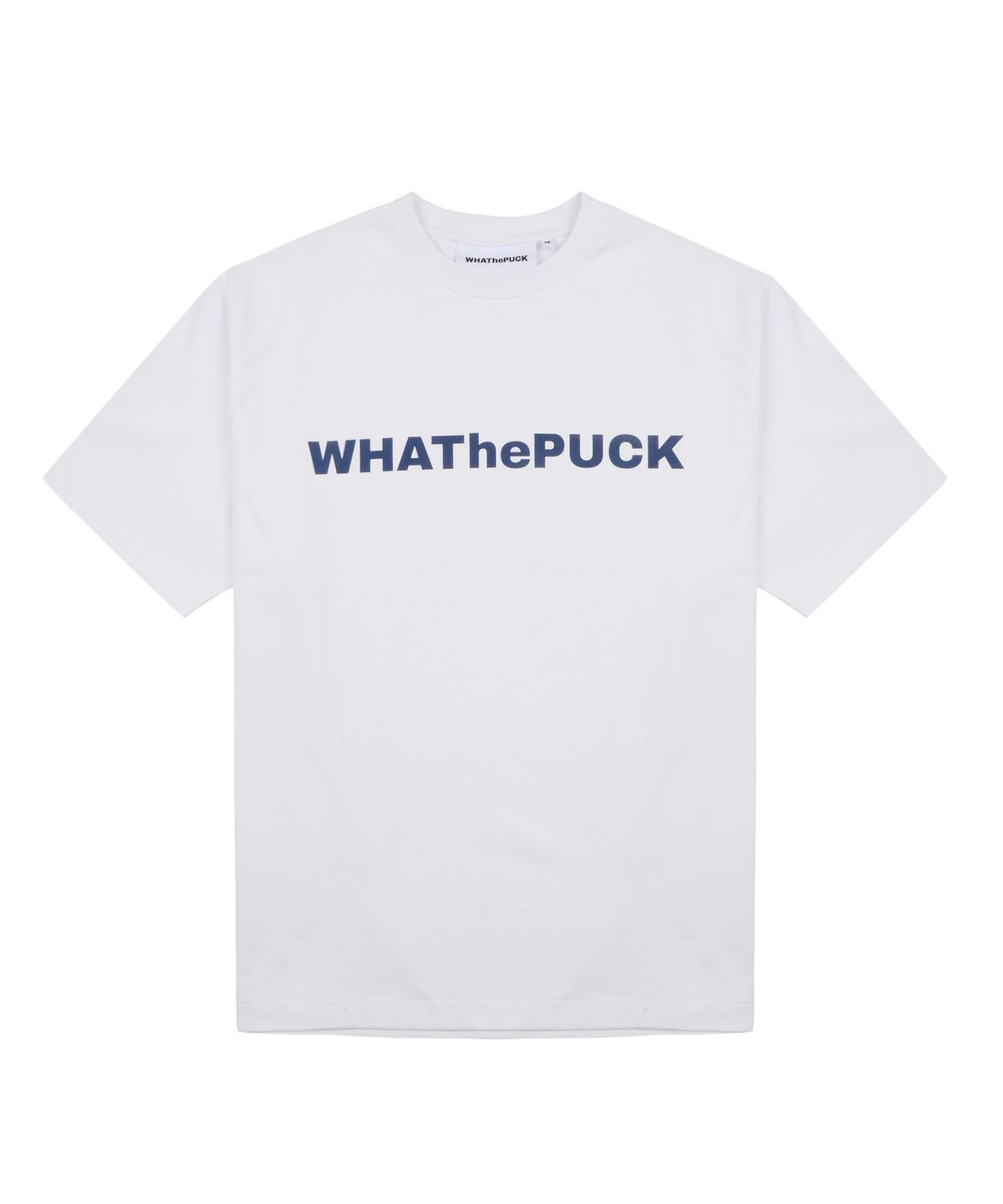 왓더퍽(WHATHEPUCK) W 로고 베이직 티셔츠 네이비 화이트