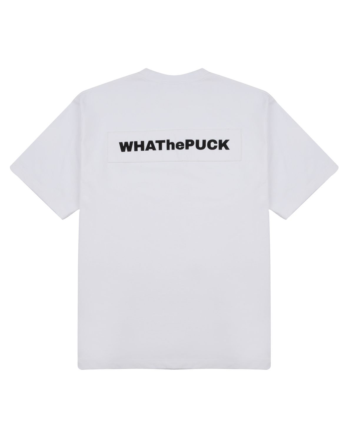 왓더퍽(WHATHEPUCK) P 로고 자수패치 티셔츠 화이트