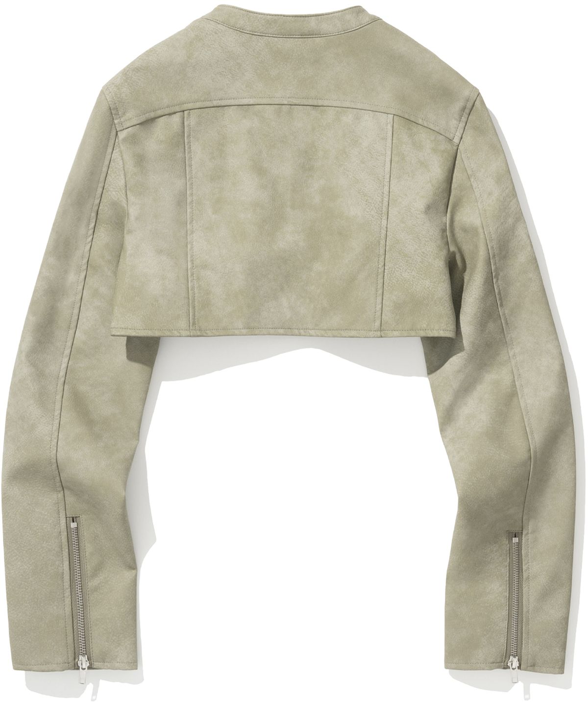 낫포너드(NOT4NERD) W Vintage Cropped Leather Jacket - Light Khaki