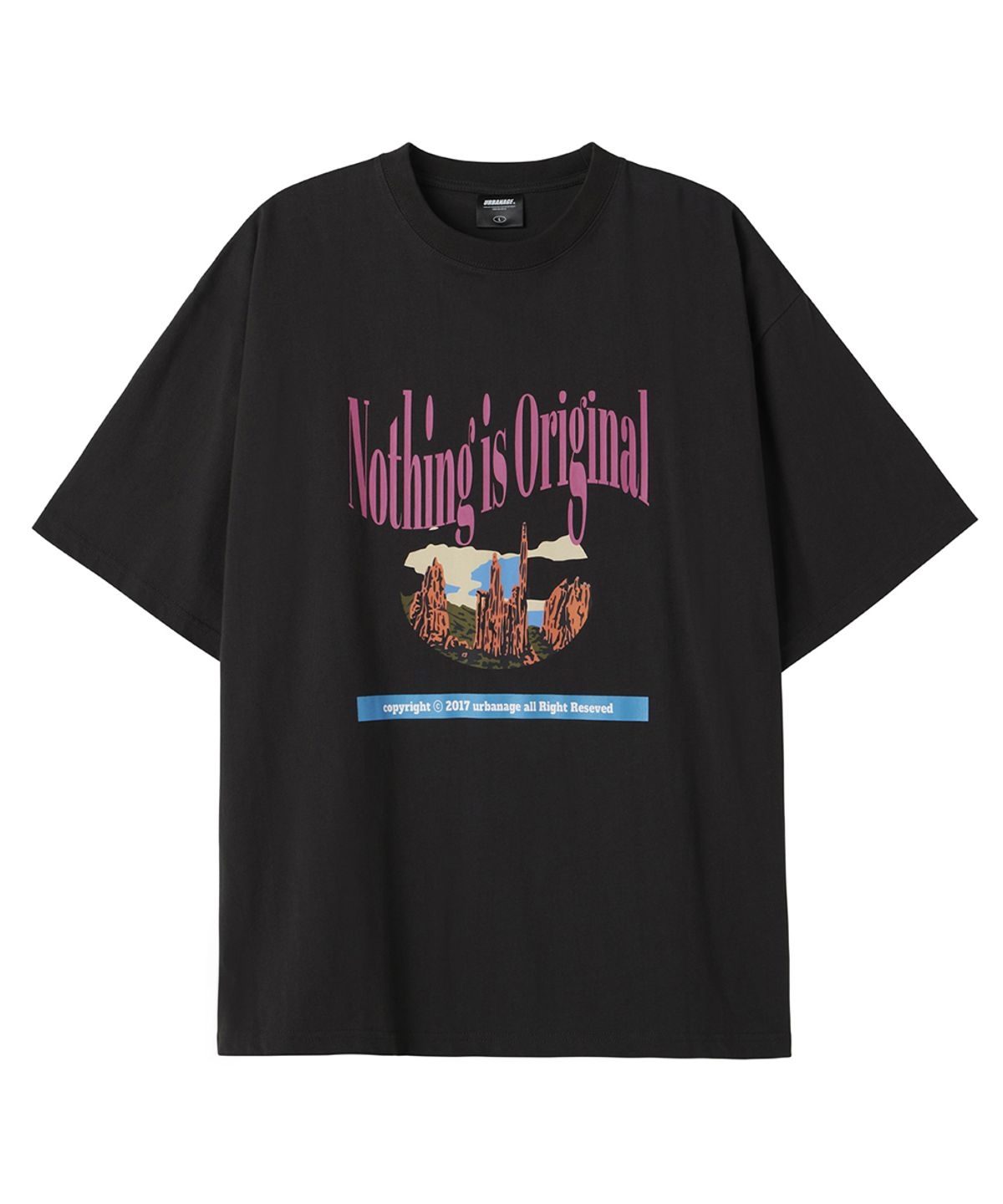 어반에이지(URBANAGE) [2PACK] Mountain Nothing is Original  오버 반팔 (4COLOR)
