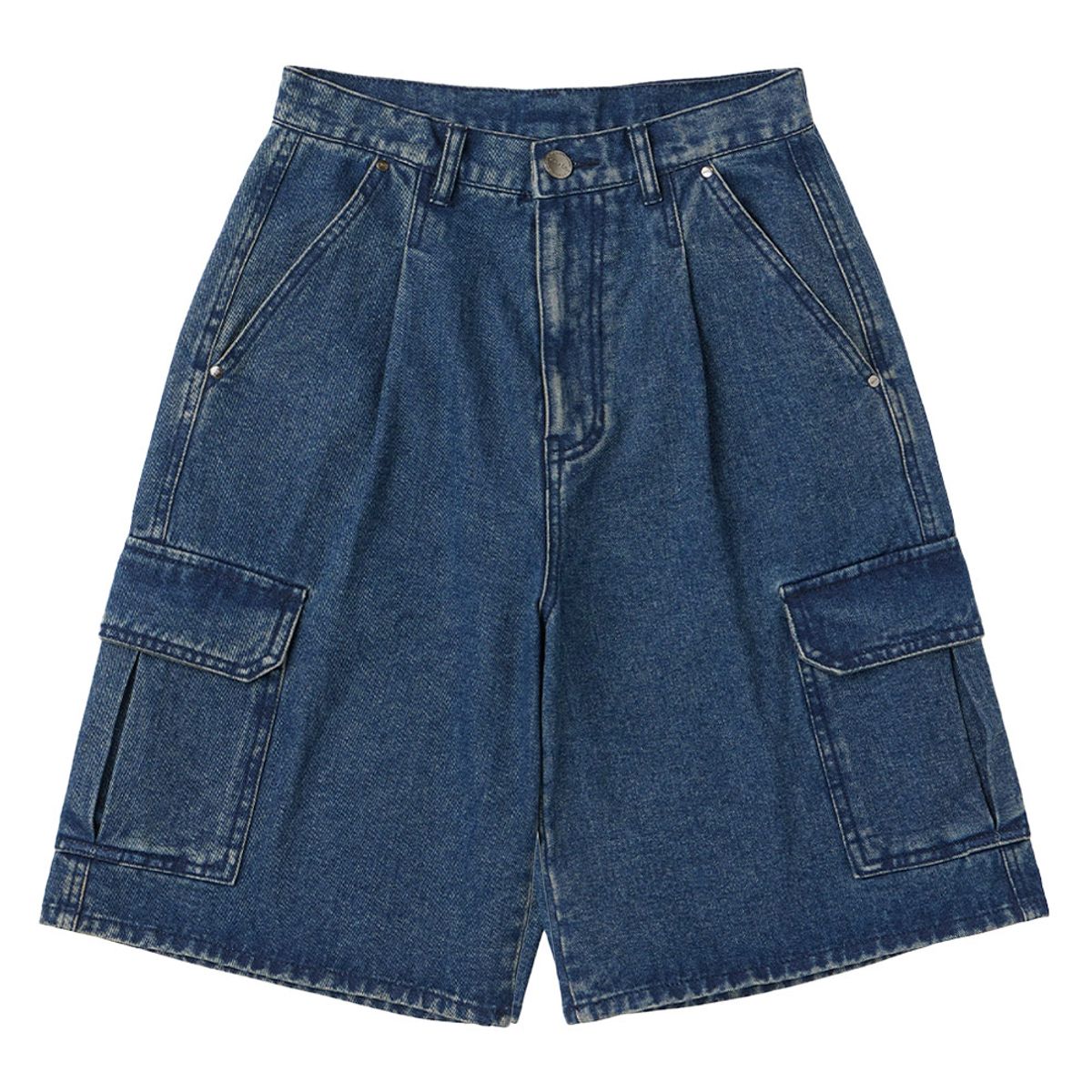 어반에이지(URBANAGE) [2PACK] 버뮤다 카고 데님 숏 팬츠 (3COLOR)