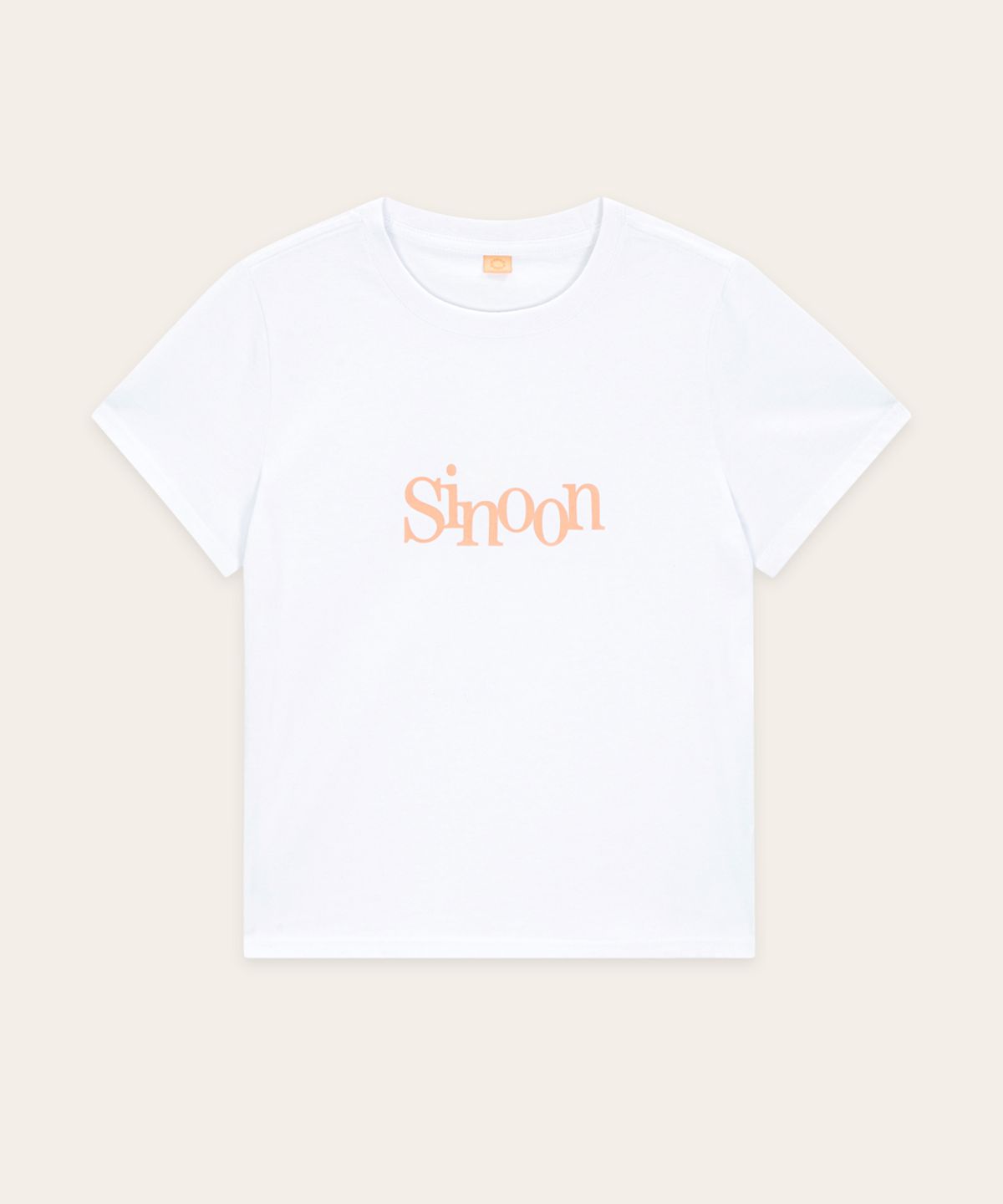 시눈(SINOON) Sinoon Signature Logo T-Shirts (White/Apricot)