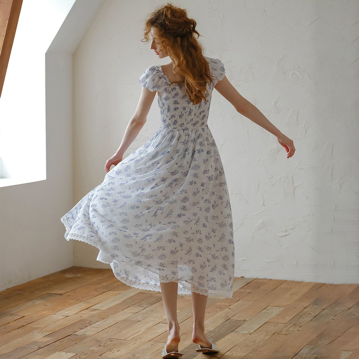 쎄무아듀(CEST MOIDEW) Cest_Floral lace slim waist dress