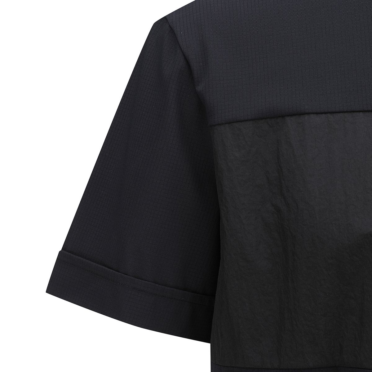 어뉴골프(ANEW GOLF) MEN WOVEN PATCH POINT SHORT T-SHIRT_BK