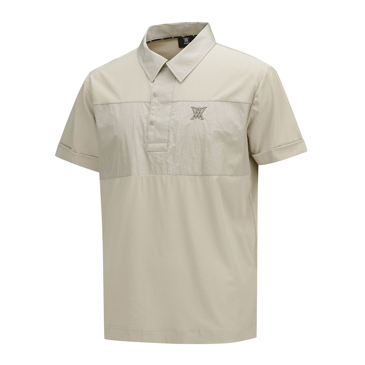 어뉴골프(ANEW GOLF) MEN WOVEN PATCH POINT SHORT T-SHIRT_BE