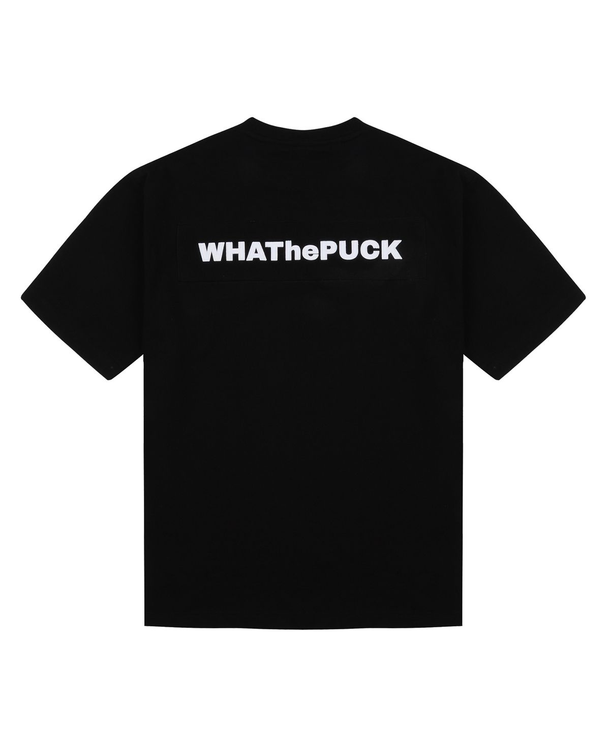 왓더퍽(WHATHEPUCK) P 로고 자수패치 티셔츠 블랙