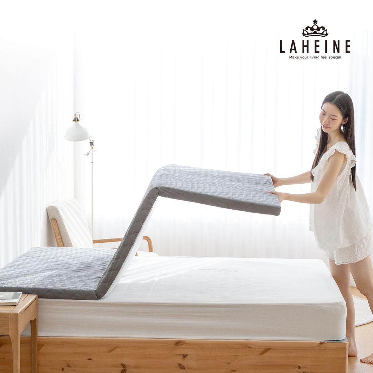 라헨느(LAHEINE) 에어코일 3단 접이식 매트리스 4size
