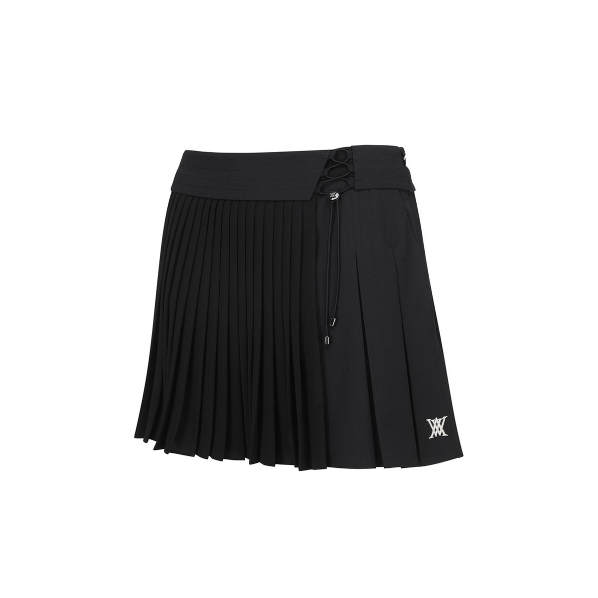 어뉴골프(ANEW GOLF) W LACE UP WAIST PLEATS SQ_BK